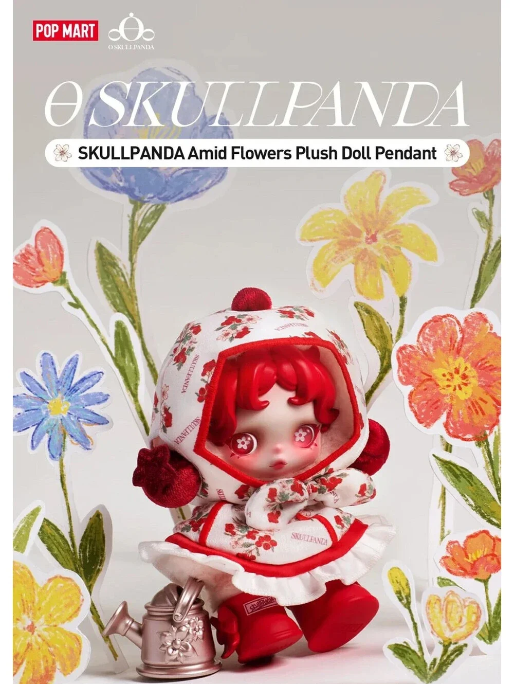 Authentic Pop Mart SKULLPANDA Amid Flowers Plush Doll Pendant